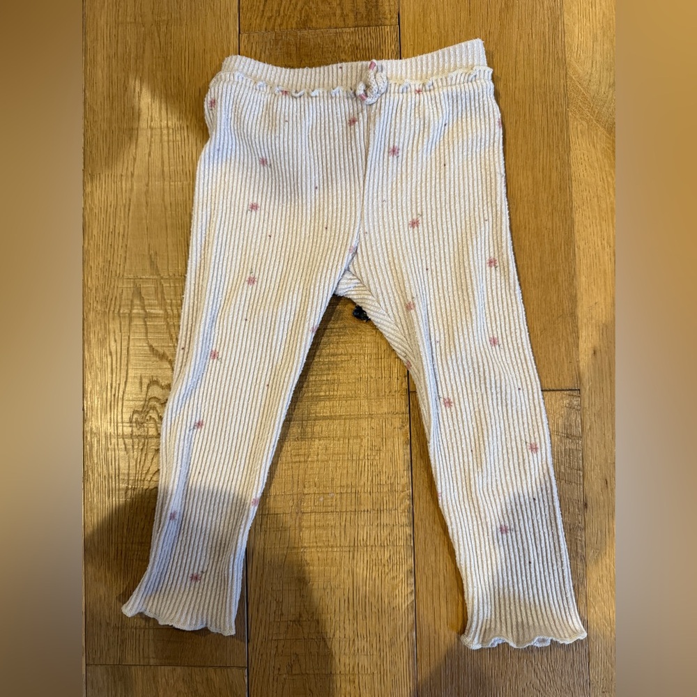 Zara Cream and Pink Kids Leggings